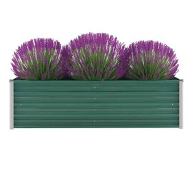 Garden Raised Bed Galvanized Steel 63"x15.7"x17.7" Green