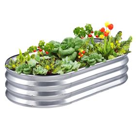 VEVOR Galvanized Raised Garden Bed Planter Box 48.2x24.6x11" Flower Vegetable (size: 47.2x23.6x11.8 inch)